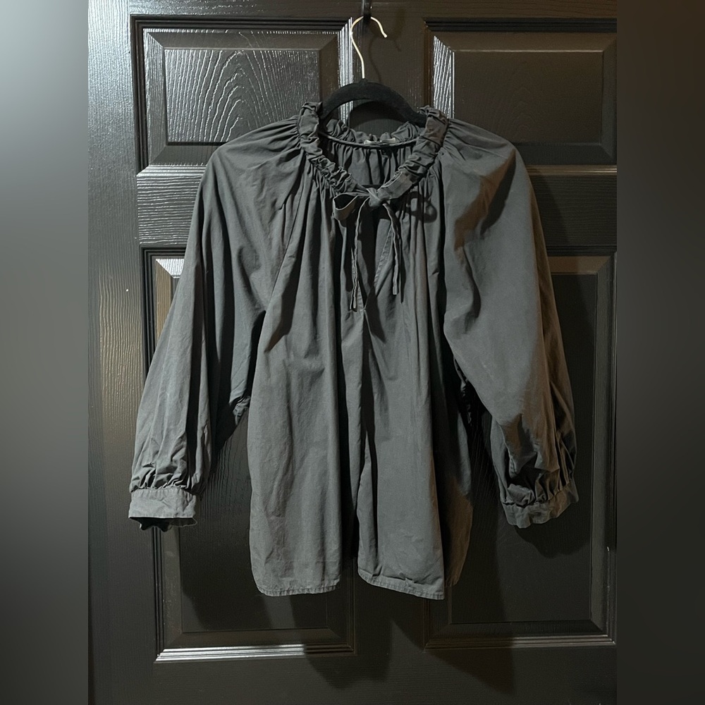 Rails Poplin Tie Neck Blouse